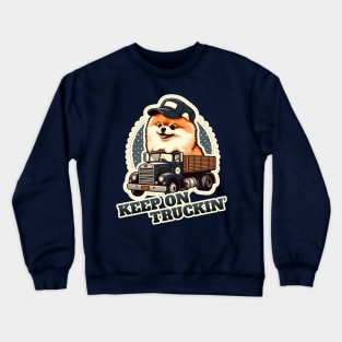 Pomeranian truck driver Crewneck Sweatshirt